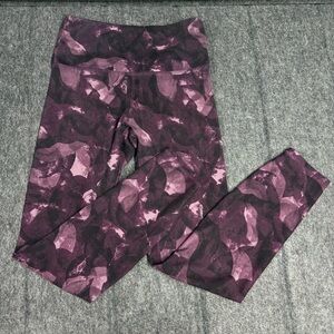 Marika Purple & Black Printed High-Waist Leggings